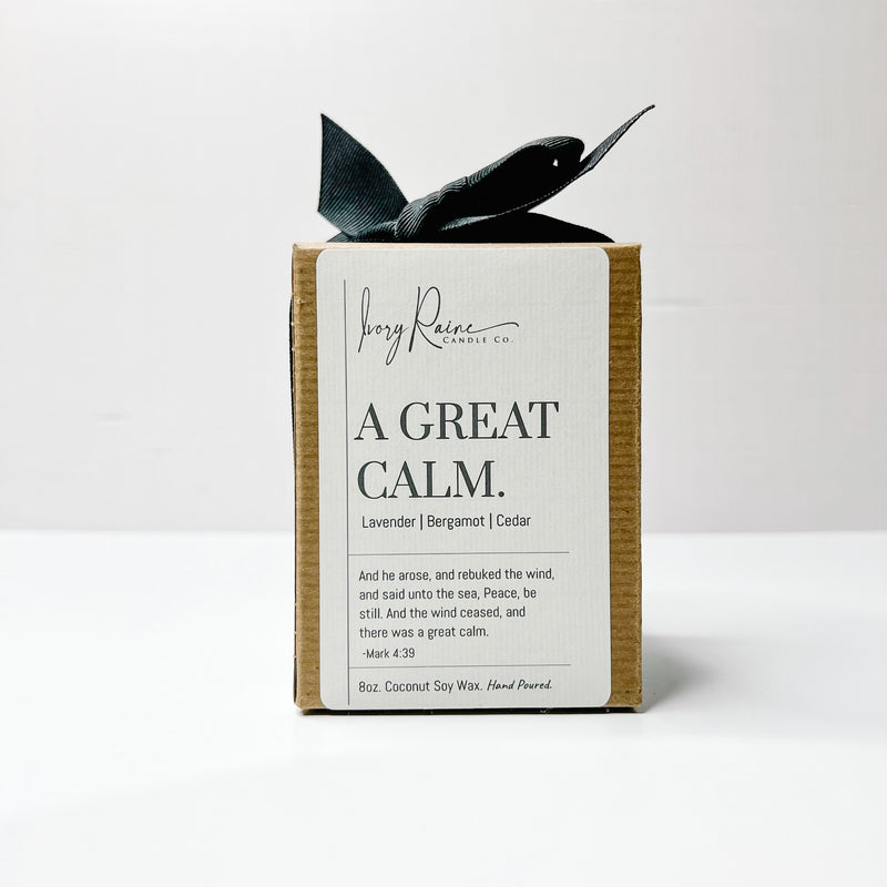 Luxury 8oz wood wick candle that smells like Lavender, Bergamot, and Cedar.