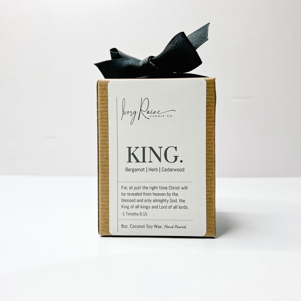 Luxury 8oz wood wick candle that smells like Bergamot, Herb, and Cedarwood.