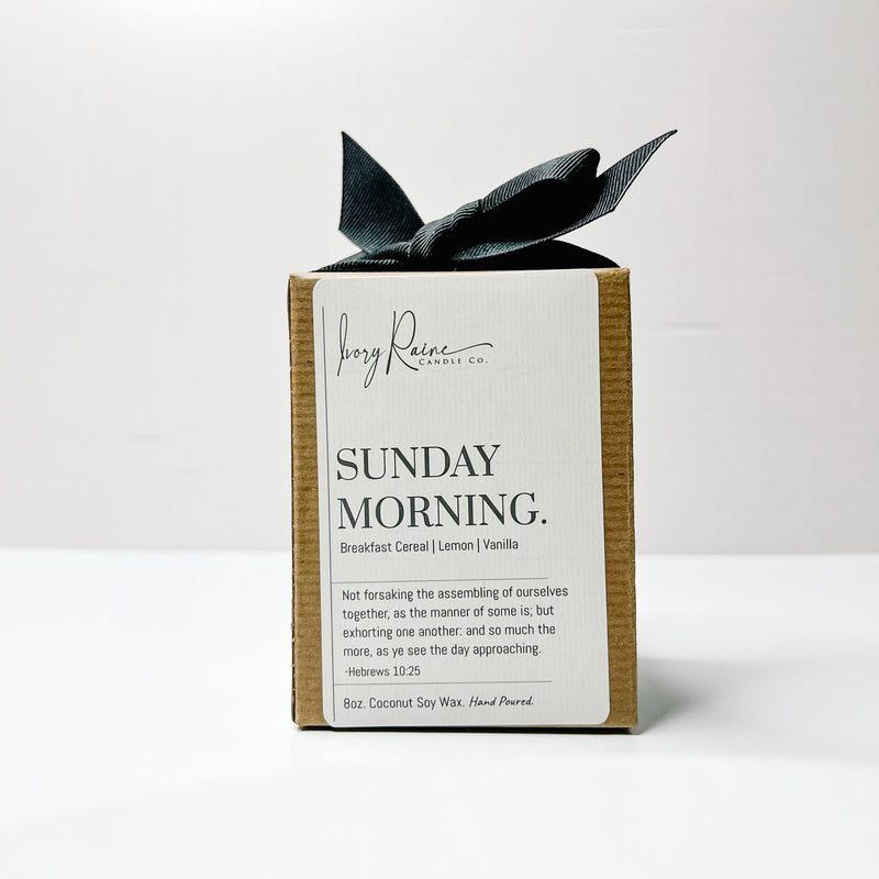 Luxury 8oz wood wick candle that smells like Breakfast Cereal, Lemon, and Vanilla.