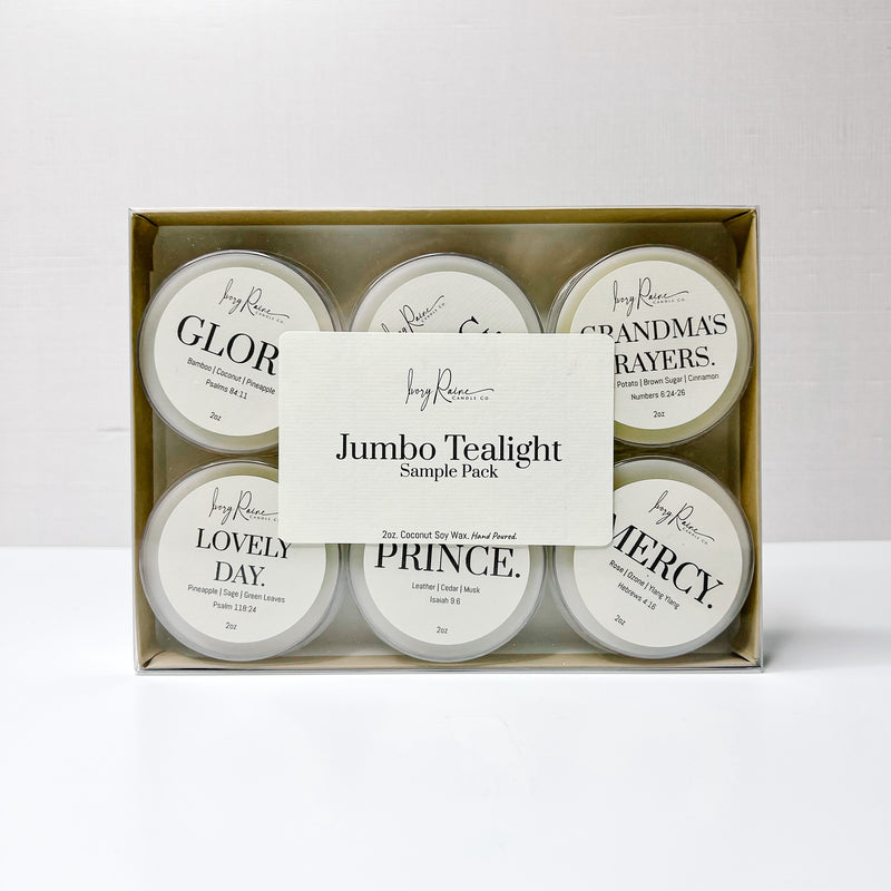 Jumbo Tealight sample pack.